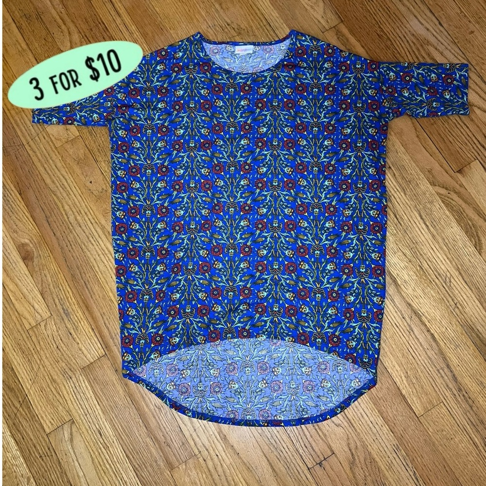 LulaRoe Irma Tunic - Blue Floral